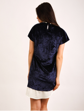 Rochie Dreapta Din Catifea Closer Albastra