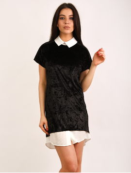 Rochie Dreapta Din Catifea Closer Neagra