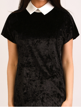 Rochie Dreapta Din Catifea Closer Neagra