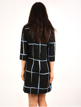 Rochie Dreapta Cu Patrate Mari Great Bleu Si Negru