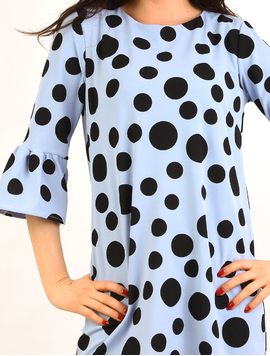 Rochie Dreapta Cu Buline Holiday Bleu Si Negru