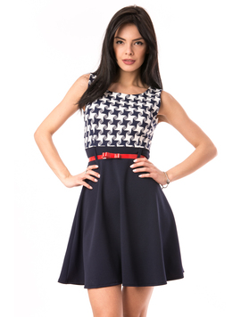 Rochie Evazata Cu Curea In Talie North Bleumarin