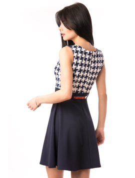 Rochie Evazata Cu Curea In Talie North Bleumarin