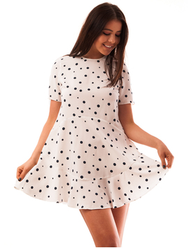 Rochie In Clos Cu Buline Urban Alba