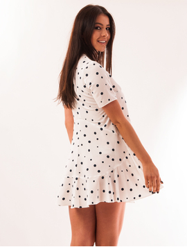 Rochie In Clos Cu Buline Urban Alba