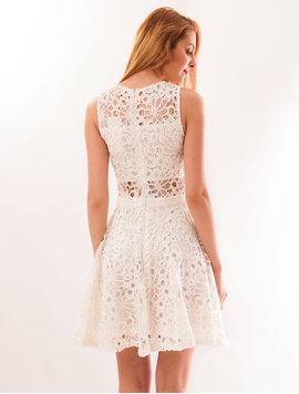 Rochie In Clos Cu Broderie Glow Alba