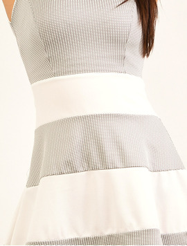 Rochie In Clos Cu Fermoar Spring Gri Si Alb