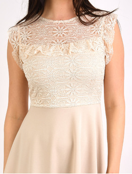 Rochie In Clos Cu Dantela Daily Bej