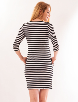 Rochie In Dungi Life Is Beautiful Alb Si Negru