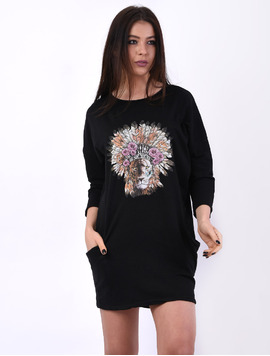 Rochie Larga Cu Buzunare Trust Neagra