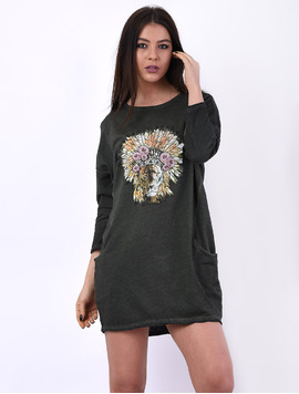 Rochie Larga Cu Buzunare Trust Kaki