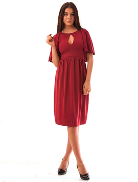 Rochie Cu Maneca Bufanta Confusion Grena