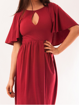 Rochie Cu Maneca Bufanta Confusion Grena