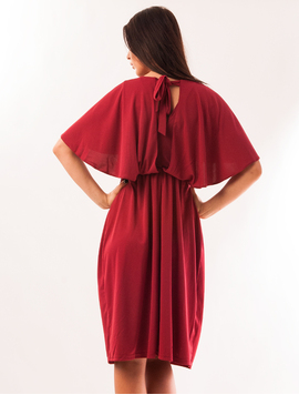 Rochie Cu Maneca Bufanta Confusion Grena
