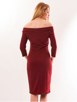 Rochie Mulata Cu Broderie Occasion Grena