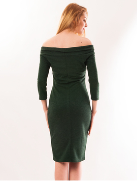 Rochie Mulata Cu Broderie Occasion Verde Inchis