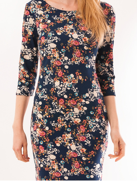 Rochie Mulata Cu Flori Mici Future Bleumarin