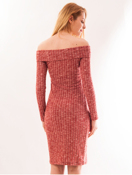 Rochie Mulata Cu Model Texturat Stranger Grena