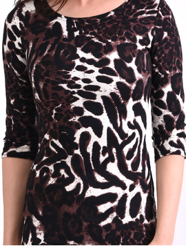 Rochie Mulata Cu Imprimeu Animal Print Forever Maro Si Negru