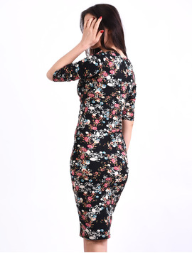 Rochie Mulata Cu Imprimeu Floral Finish Neagra