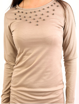 Rochie Mulata Cu Accesorii Metalice Feeling Bej