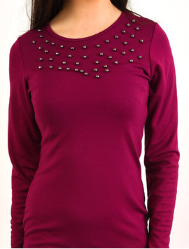 Rochie Mulata Cu Accesorii Metalice Feeling Mov Inchis