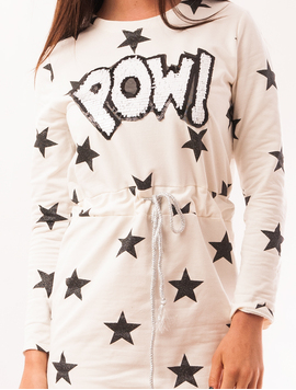 Rochie Cu Stelute Si Paiete Pow Crem
