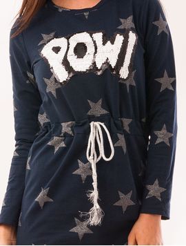 Rochie Cu Stelute Si Paiete Pow Bleumarin