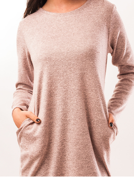 Rochie Pufoasa Cu Buzunare Figo Roz