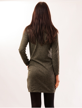 Rochie Pufoasa Cu Buzunare Figo Kaki