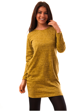 Rochie Pufoasa Cu Buzunare Figo Galben