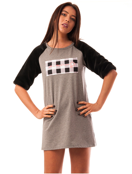 Rochie Cu Maneci Din Blanita Dreamer Gri