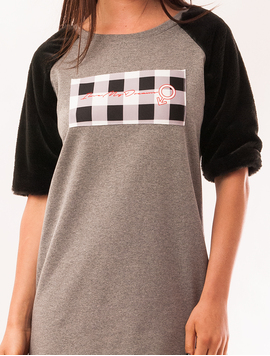 Rochie Cu Maneci Din Blanita Dreamer Gri