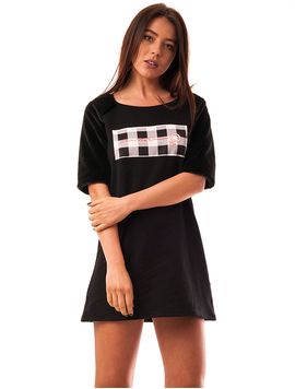 Rochie Cu Maneci Din Blanita Dreamer Neagra