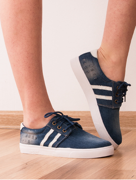 Tenisi Dama Denim Cu Dungi Laterale Connection Bleumarin