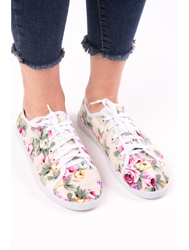 Tenisi Dama Imprimeu Floral Innocent Crem