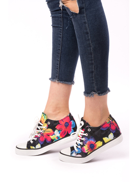 Tenisi Dama Cu Imprimeu Floral Travel Negri