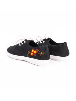 Tenisi Dama cu siret FreedyFlowers Negru