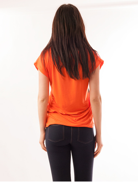 Tricou Dama Cu Model Floral Spring Portocaliu