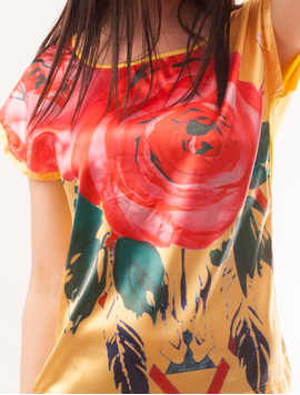 Tricou Dama Cu Model Floral Spring Galben