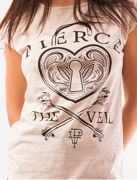 Tricou Dama Cu Imprimeu Inima Pierce Bej