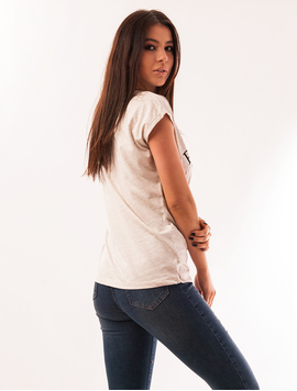 Tricou Dama Cu Imprimeu Inima Pierce Bej