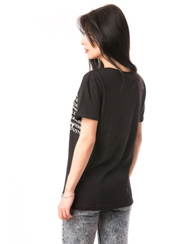 Tricou Dama Imprimeu In Fata All The Cities Negru