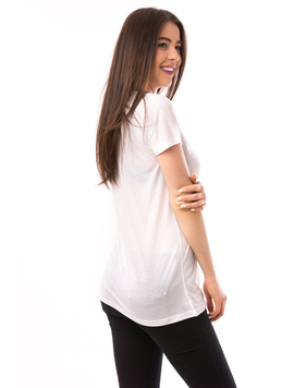 Tricou Dama Cu Imprimeu No Way Alb