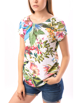Tricou Dama JunglePrint Alb