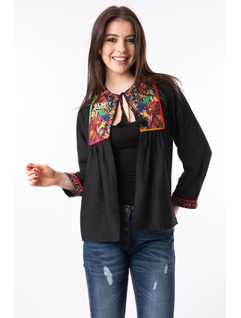 Tunica Dama Cu Broderie Ocean Neagra
