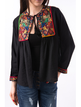 Tunica Dama Cu Broderie Ocean Neagra