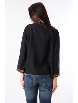 Tunica Dama Cu Broderie Ocean Neagra
