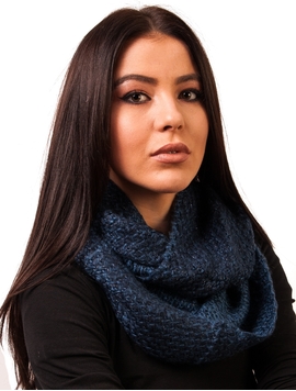 Fular Dama Circular Tricotat Bleumarin
