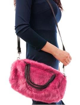 Geanta Dama Medie Din Blana Artificiala Fuchsia